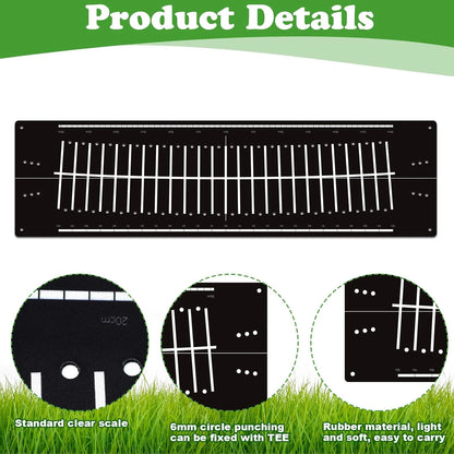 Indoor Golf Putting Mat -Practice Aid with Alignment Track and Putter Training