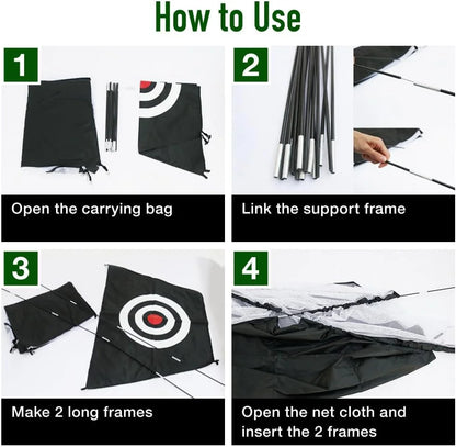 6.56ft*4.59ft Golf Net, Golf Practice Net with Golf Hitting Mat, Home Golf Hitting Aid Nets for Backyard Driving Chipping Swing
