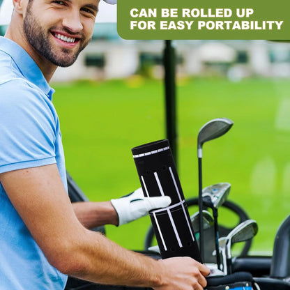 Indoor Golf Putting Mat -Practice Aid with Alignment Track and Putter Training