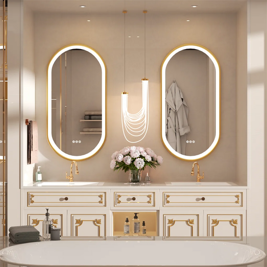 Oval LED Bathroom Mirror With Anti-Fog